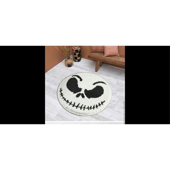 🔥👻Large Ghost Face Print carpet Round non slip plush rug - Picture 3 of 11